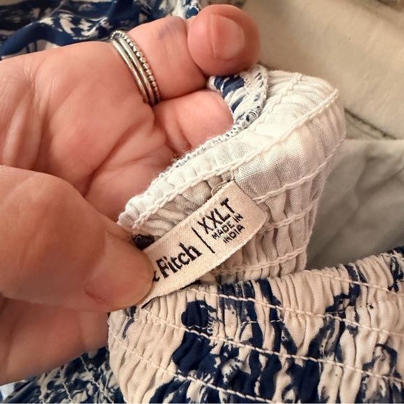 Abercrombie blue floral print puff sleeve dress - Picture 12 of 13